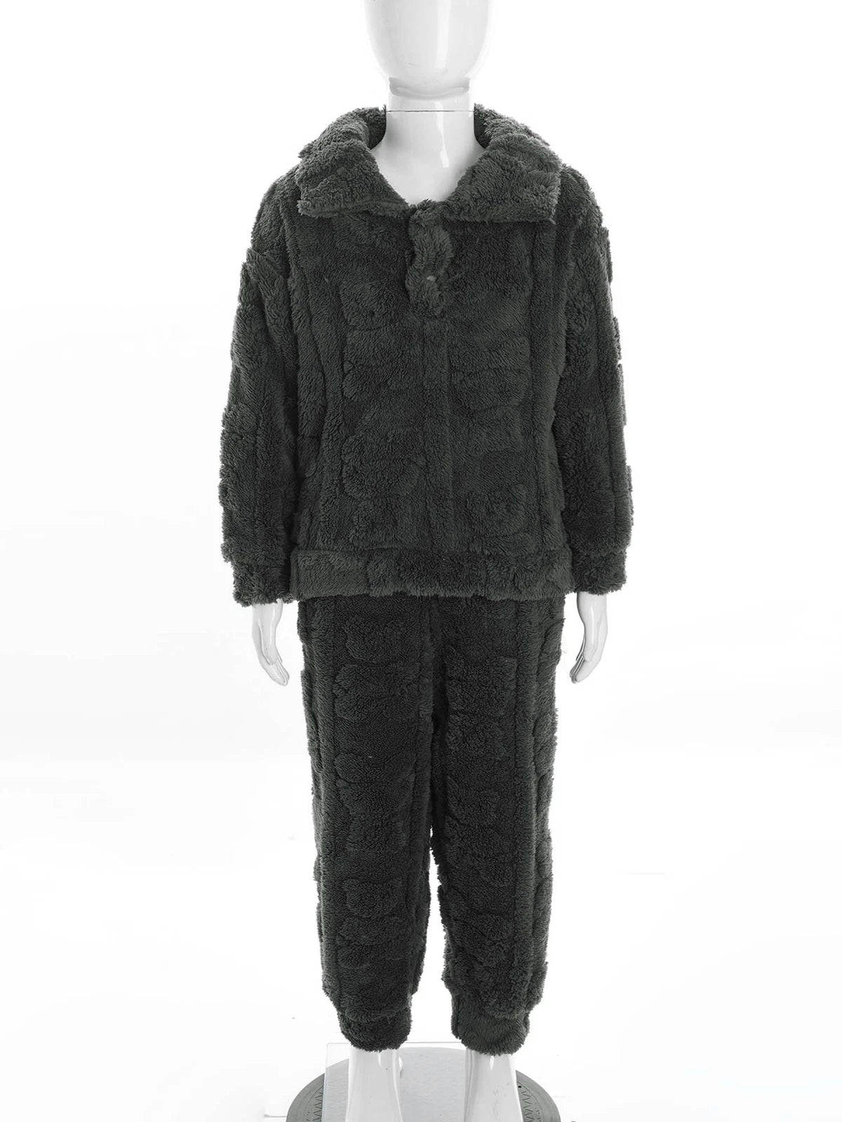 Kids Sleepwear Thicken Set Warm Pajamas Sleeping Sleepsuit Fleece 2pcs Casual