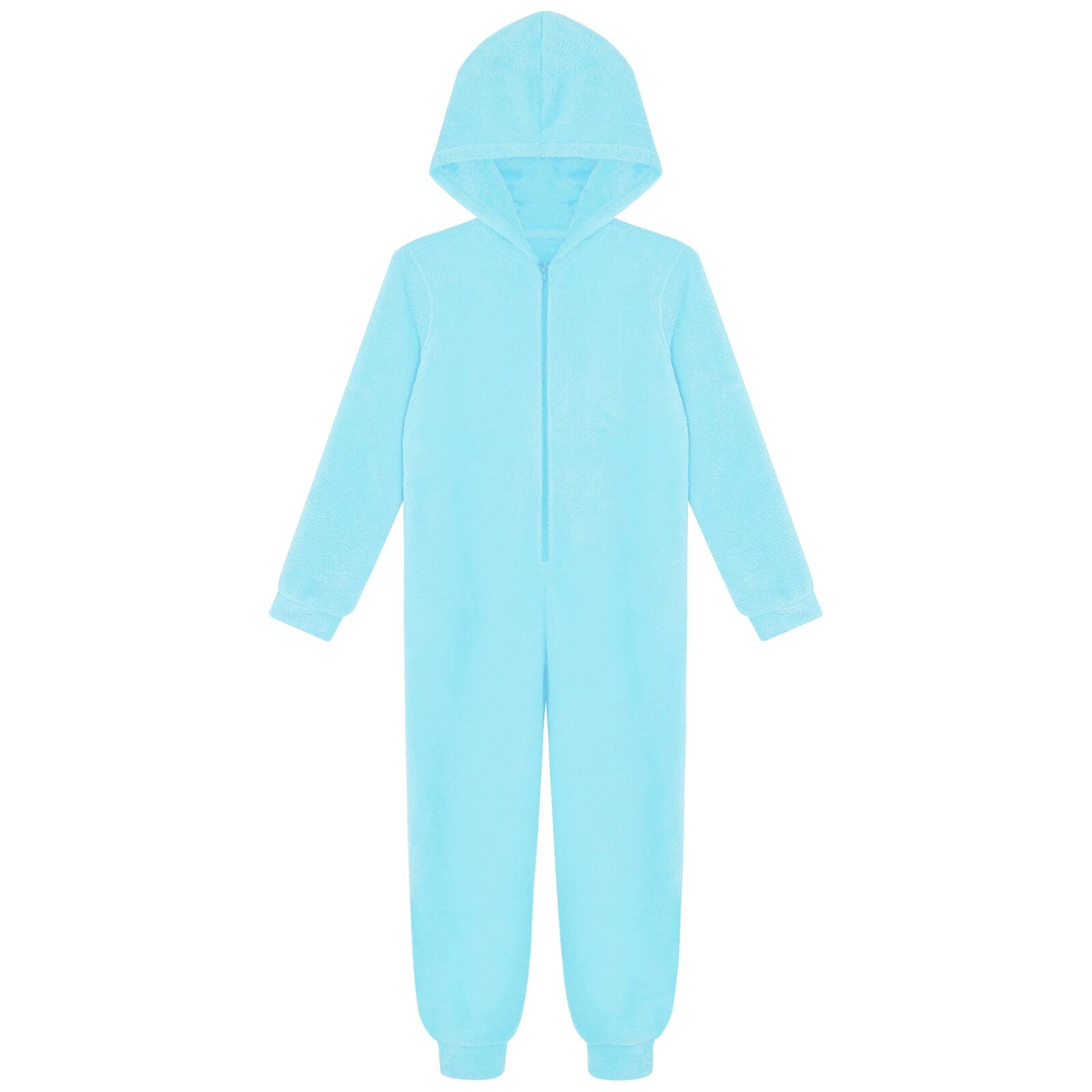 Unisex Kids Fleece Hooded Jumpsuit for Boys Girls Zip-up One Piece Pjs Sleepwear