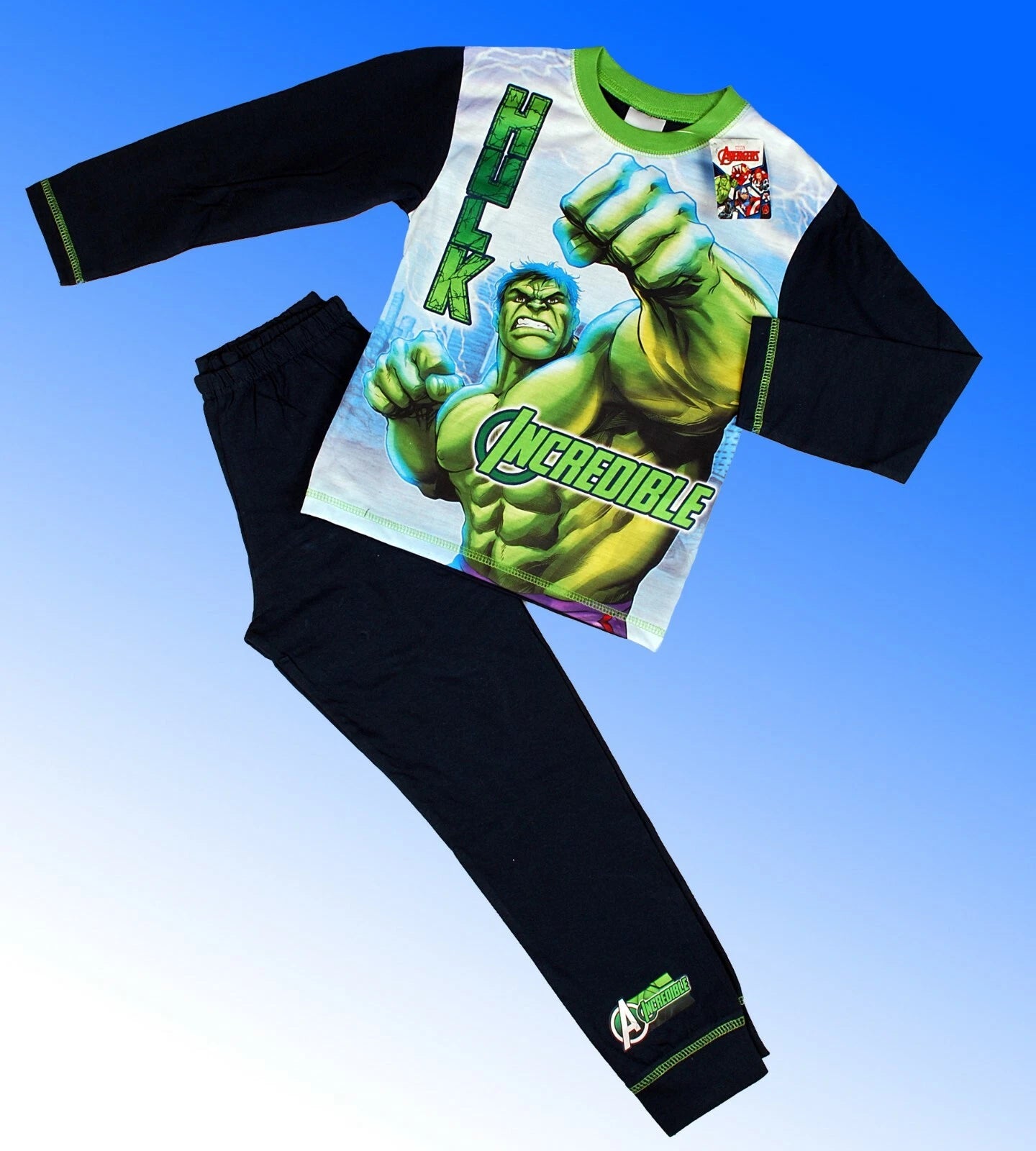 Boys Official Marvel Hulk Avengers Pyjamas Age 4-10 Years