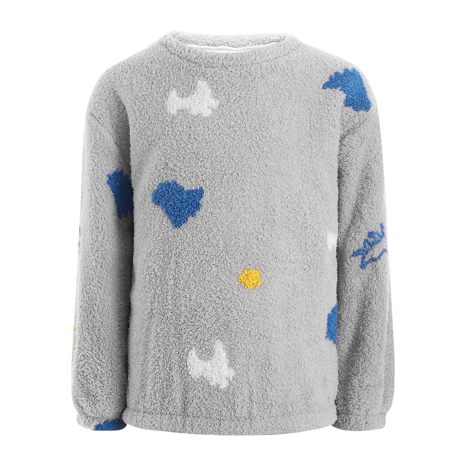 Kids Pyjamas Fleece Nightwear Elastic Waist Pyjama Set Warm 2 Piece-