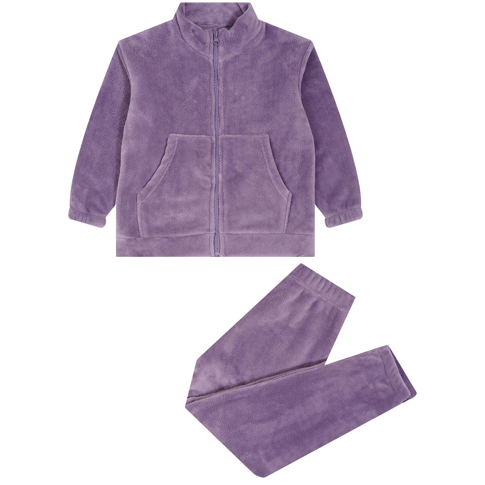 Kids Nightwear Warm Pajama Set Comfy Sleepwear Zipper Homewear 2 Piece Outfits