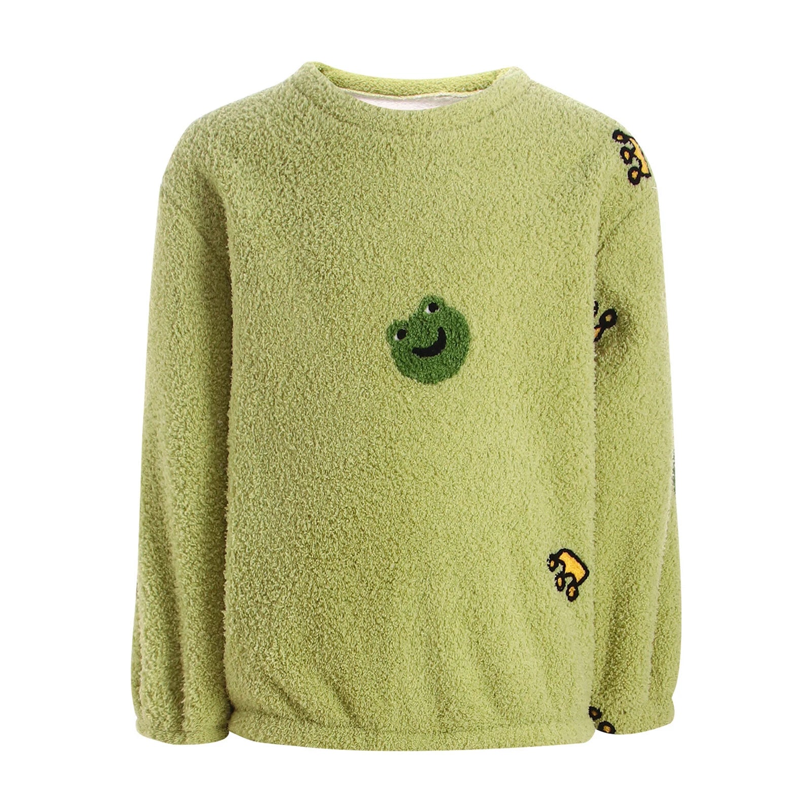 Kids Pyjamas Fleece Nightwear Elastic Waist Pyjama Set Warm 2 Piece-