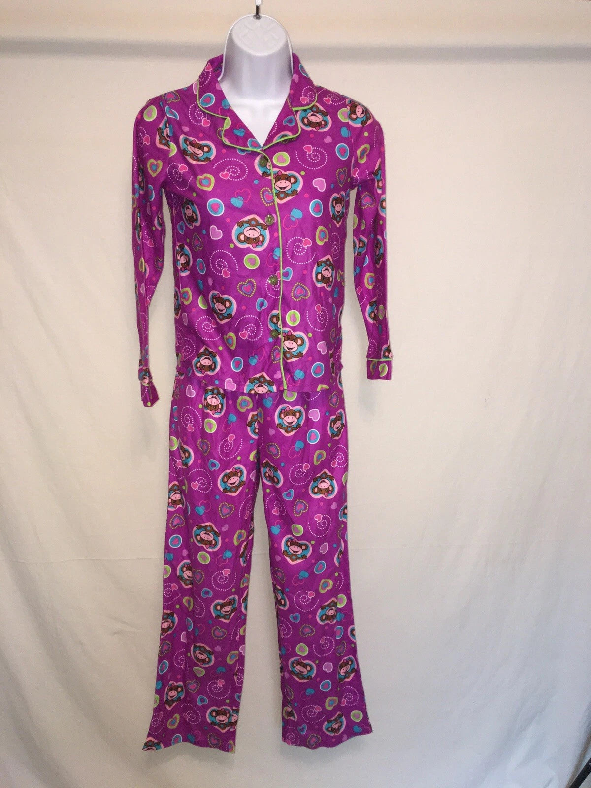 2 PIECE PAJAMA SET GIRLS SLEEPWEAR Lg 10-12 Button up top design style options