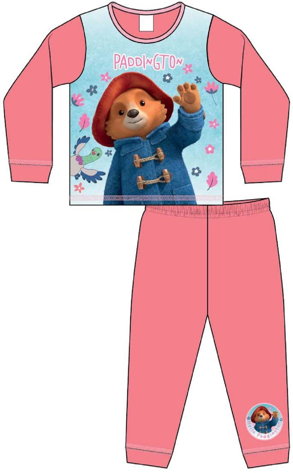 PADDINGTON BEAR Girl's Pyjamas / Pink & Blue PJs Sizes 18 Months - 5 Years