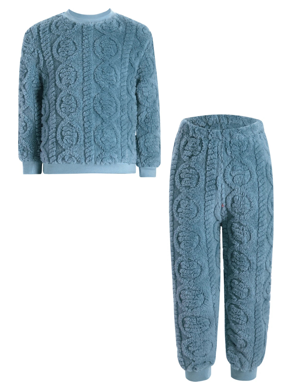 Kids Set Warm Pajamas Stand Collar Sleepwear Long Sleeve Nightwear Sleep Fancy