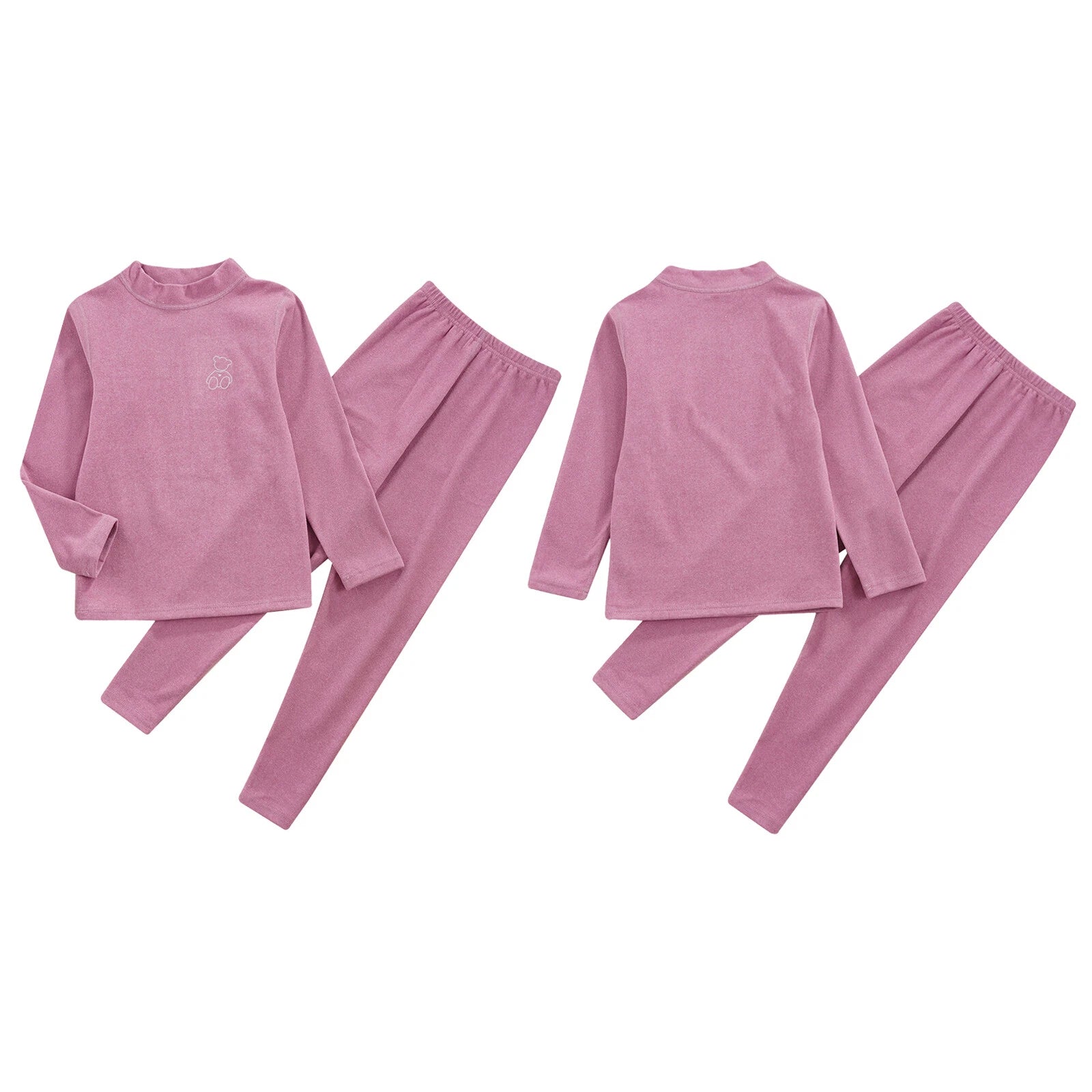 Kids Boys Girls Tees Long Sleeve Top Bear Print Sleepwear Pajamas Loungewear