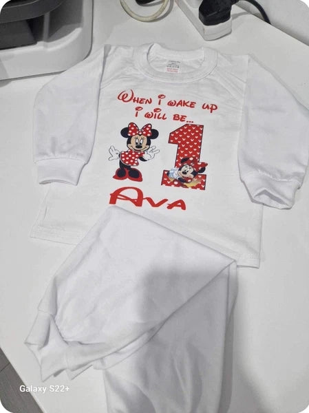Personalised Birthday Pyjamas Girls When I Wake Up I Will Be  frilly and bows