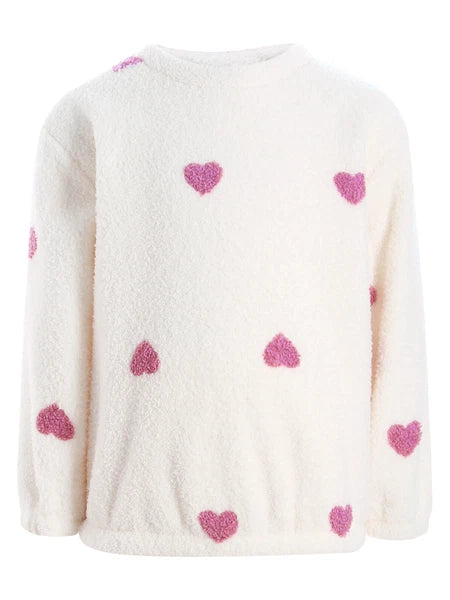 Kids Pyjamas Fleece Nightwear Elastic Waist Pyjama Set Warm 2 Piece-