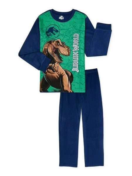 Jurassic Park / Star Wars the Child / Minecraft Boys Flannel Pajama Set 2-Piece