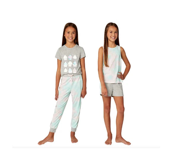 BCBG Youth Girls 4-Piece Sleep Set Heather Grey
