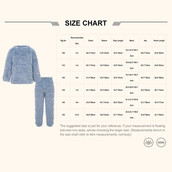 Kids Boys Girls Homewear Round Neck Tops With Pants Solid Color Pajamas Set