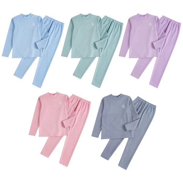 Kids Boys Girls Thermals Sets Pajamas T-shirt And Tights Suit Warm Active Home
