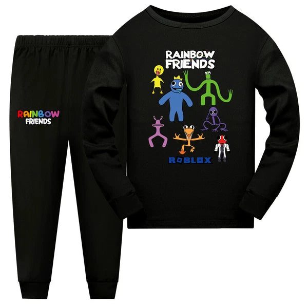 Children's Rainbow Friends Pajama Cotton Top+Pants Pajama Set Gift Birthday