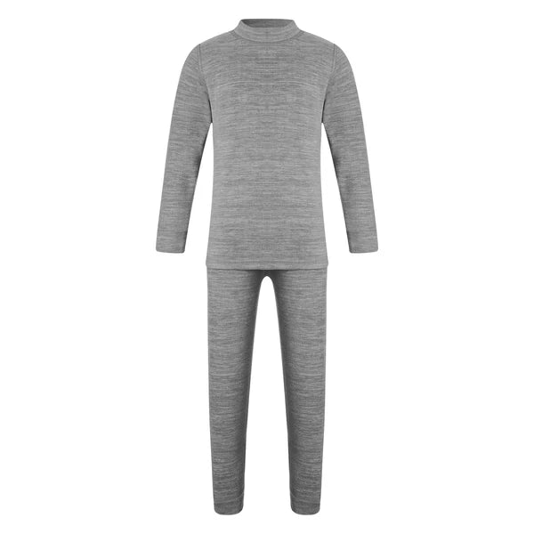 Girls Boys Pajamas Unisex Base Layer Suit Mock Neck Thermal Underwear Set Warm