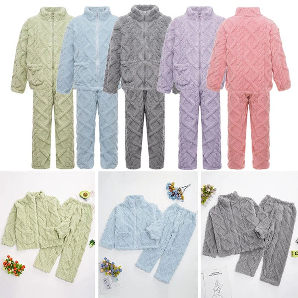 Unisex Kids Outfit Homewear Set Tops With Pants Pajamas Long Sleeve Loungewear