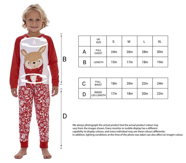 Christmas Family Matching Pyjamas XMAS Adult Kids Nightwear PJS 100% Cotton UK