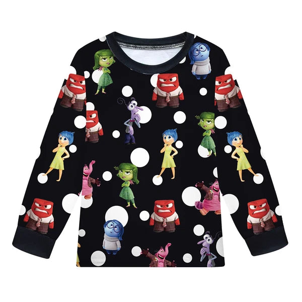 Kids Inside Out 2 Pajamas 2pcs Cartoon Long-sleeved Pyjamas Long Pyjama Pant Set