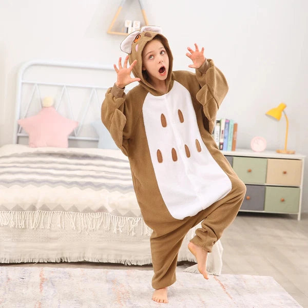 Kids Owl One-piece Pajamas Unisex Cosplay Costumes Winter Soft Warm Sleepwear