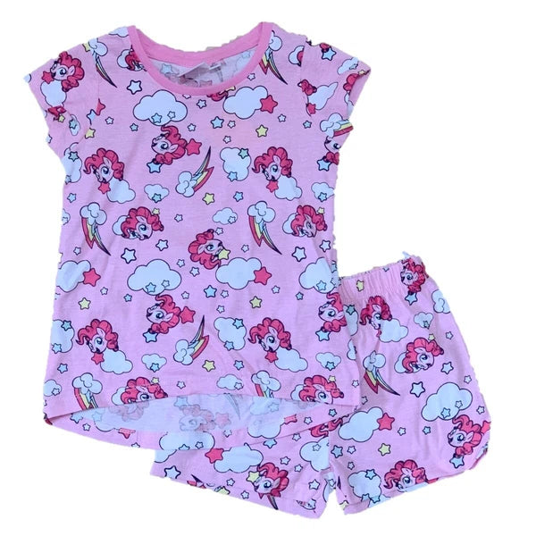 Boys Girls Kids Children Pyjamas Short Sleeve T-Shirt Shorts Set Age 2-12 Years