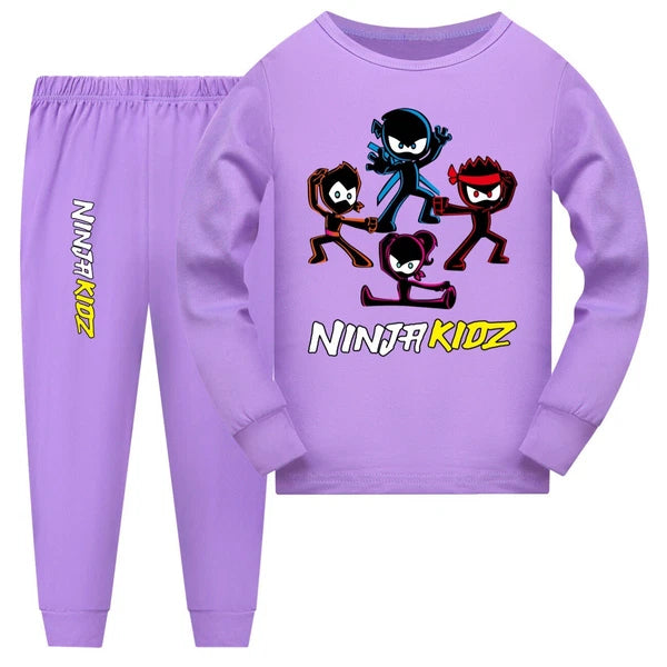 110-170 Ninja Kids Ninja Kids Kids Long Sleeve Trousers Pajamas Suit HighQuality