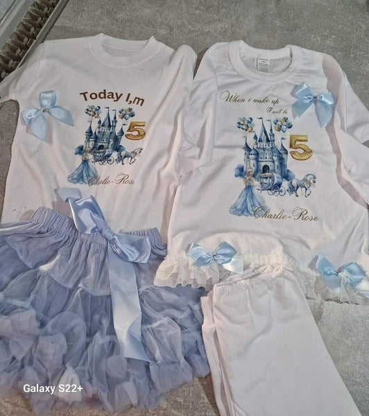 Personalised Birthday Pyjamas Girls When I Wake Up I Will Be  frilly and bows
