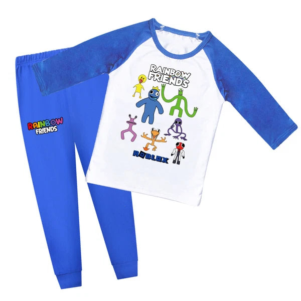Children's Rainbow Friends Pajama Cotton Top+Pants Pajama Set Gift Birthday