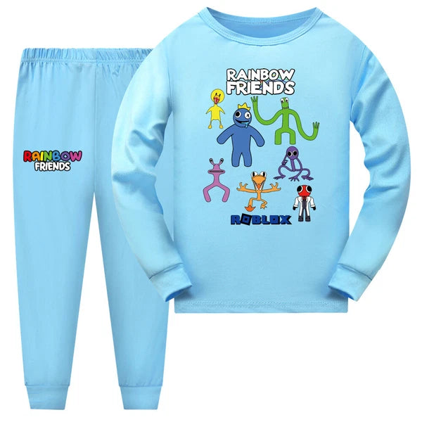 Children's Rainbow Friends Pajama Cotton Top+Pants Pajama Set Gift Birthday