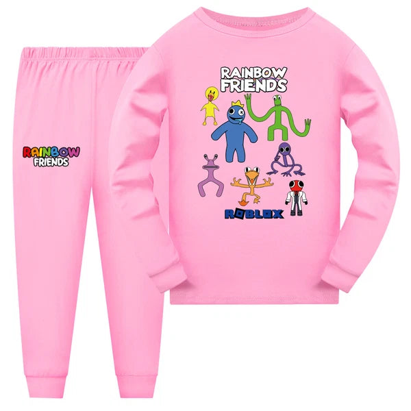Children's Rainbow Friends Pajama Cotton Top+Pants Pajama Set Gift Birthday
