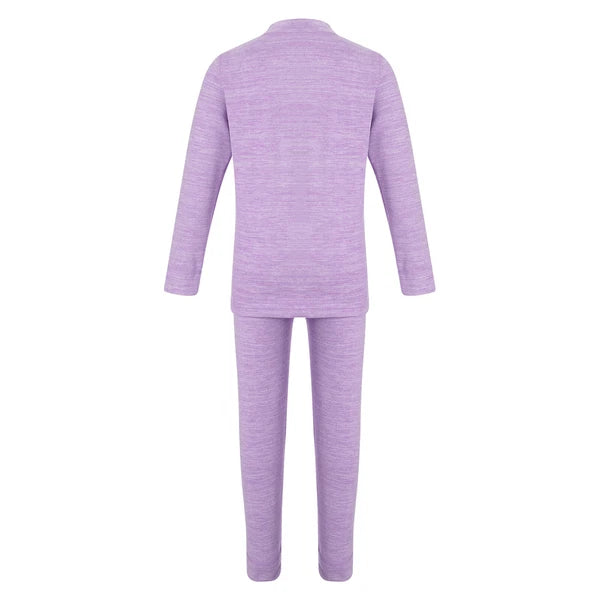 Girls Boys Pajamas Unisex Base Layer Suit Mock Neck Thermal Underwear Set Warm