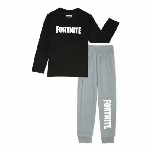 Fortnite Boys Top & Long Pants 2pc Pajama Set in Gray & Black