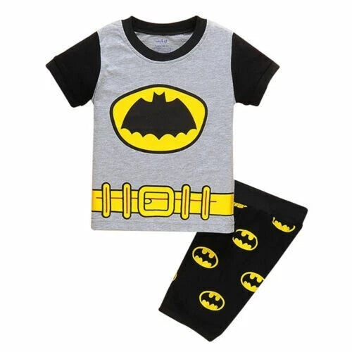 Boys Girls Kids Spiderman Superhero Pyjamas Short Sleeve T-Shirt Shorts PJs 1-6Y
