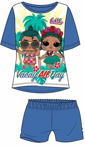 Girls LOL Surprise Character Short Pyjamas Nightwear Shorties Pjs Age 3-10 Years