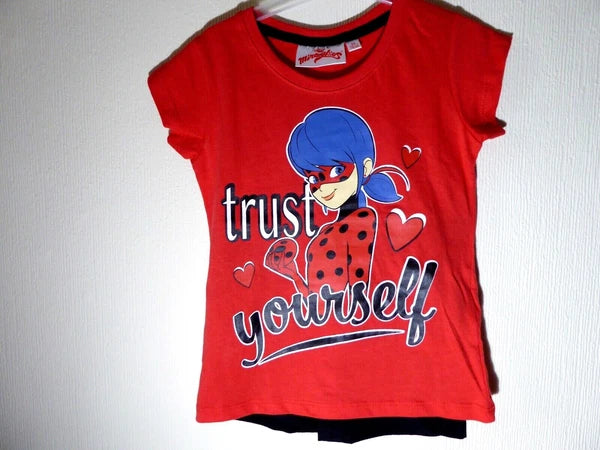 Girls Pyjamas Short Sleeve PJs Miraculous Tales Of Ladybug & Cat Noir PJ 2 Piece