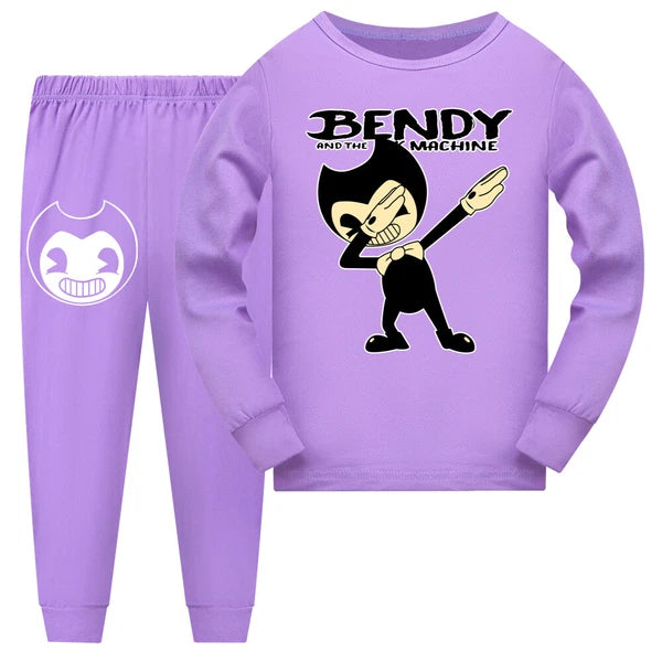 New Children's Bending and Ink Machine Pajama Top+Pants Set Birthday Gift