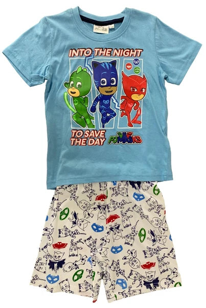 BOYS CHARACTER SHORT PYJAMAS 2PC NIGHT WEAR PJ SETS OFFICIAL 3-12 YEARS BNWT
