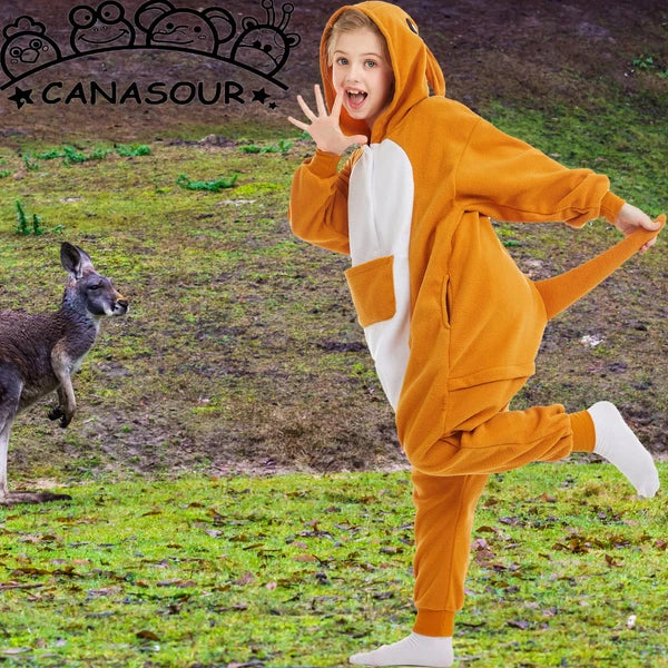 Kids Kangaroo Soft One-piece Pajamas Halloween Christmas Cute Cosplay Costumes