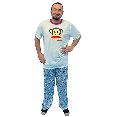 Official Paul Frank Monkey Face 2-Piece Shirt & Pajama Lounge Pants! Blue/Black