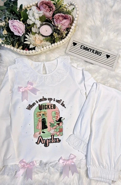 Personalised Birthday Pyjamas Girls When I Wake Up I Will Be  frilly and bows