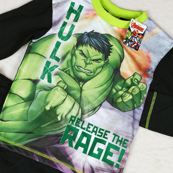 Boys Official Marvel Hulk Avengers Pyjamas Age 4-10 Years