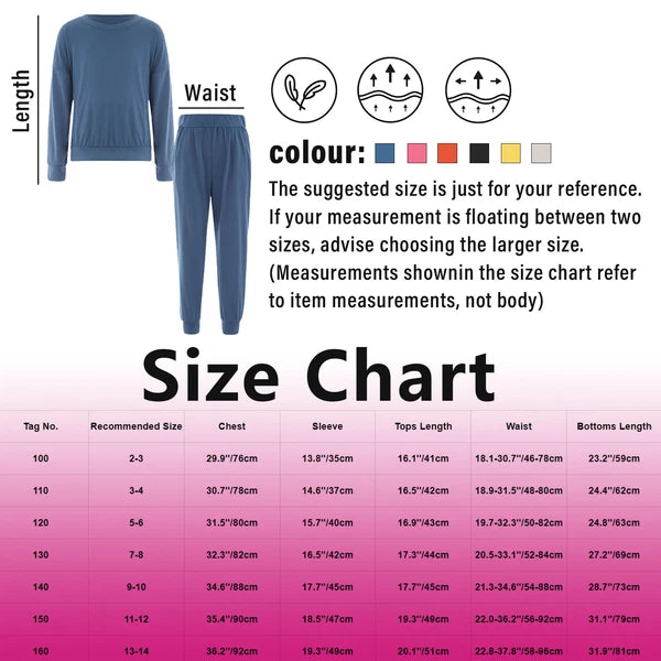 Kids Pajamas Set Flannel Sleepwear Bear Tops Pullover with Plush Pants Trousers