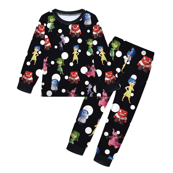 Kids Inside Out 2 Pajamas 2pcs Cartoon Long-sleeved Pyjamas Long Pyjama Pant Set
