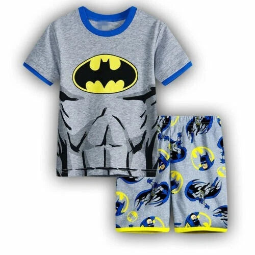 Boys Girls Kids Spiderman Superhero Pyjamas Short Sleeve T-Shirt Shorts PJs 1-6Y