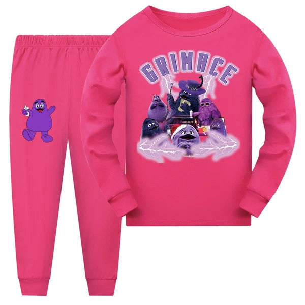 Children's Grimace Purple Print Fashionable Pajamas Casual Suit Daily Gift Hot-