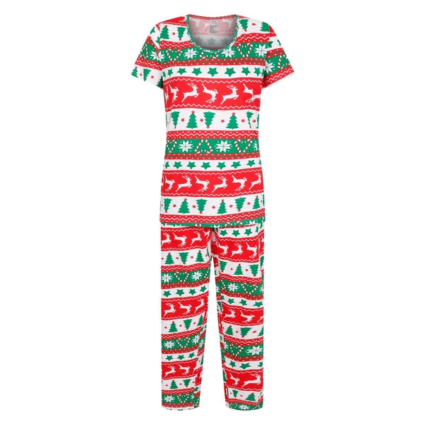 Girls Christmas Pyjamas XMAS Festive Multi Print Sleep Night Wear 9 to 14 Years