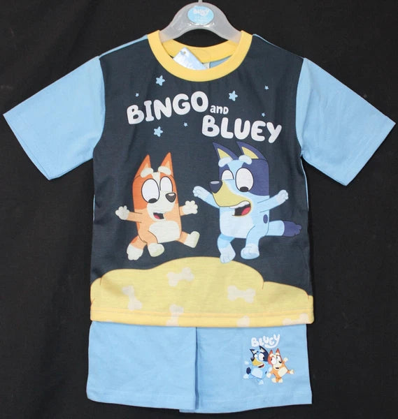BLUEY Boy's Short Pyjamas /BLUEY & BINGO Summer/ Shorty PJs Sizes 1.5-5 years