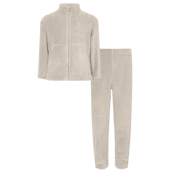 Kids Nightwear Warm Pajama Set Comfy Sleepwear Zipper Homewear 2 Piece Outfits