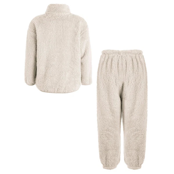 Kids Boys Girls Pajama Set Warm Homewear Flannel Outfits Pants Loungewear Tops