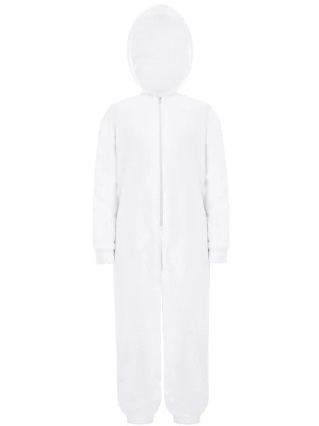 Unisex Kids Fleece Hooded Jumpsuit for Boys Girls Zip-up One Piece Pjs Sleepwear