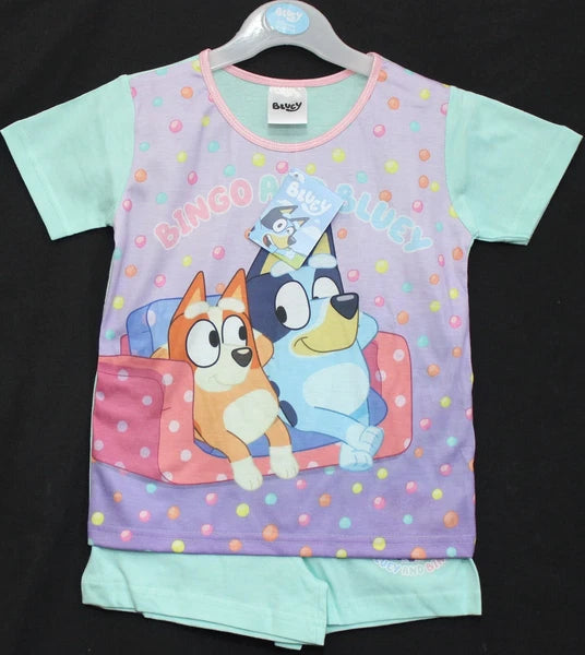 BLUEY Girl's Short Pyjamas / Shorty/Summer PJs Sizes 18 Months-5 Years