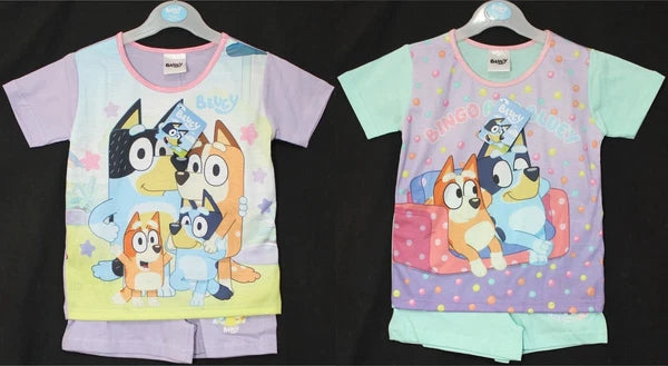 BLUEY Girl's Short Pyjamas / Shorty/Summer PJs Sizes 18 Months-5 Years